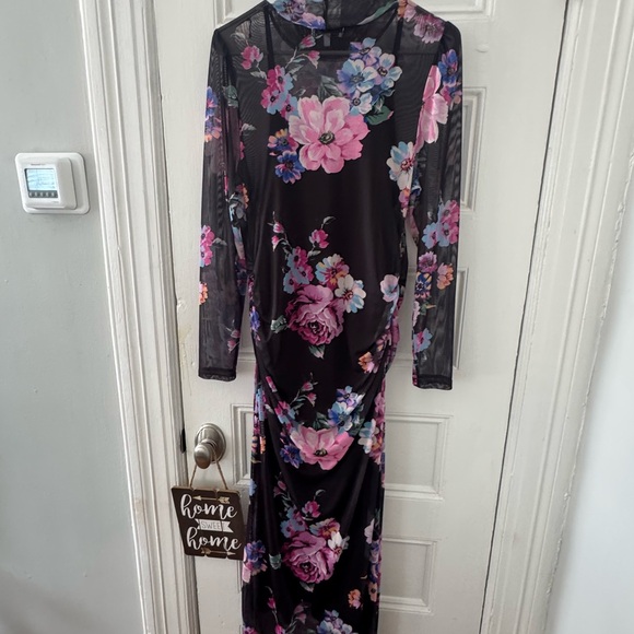 Maternity Motherhood Floral Black Dress - Picture 6 of 8